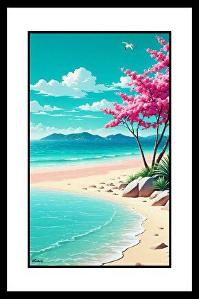 Issız Sahil Digital Art ( ÇERÇEVESİZ - ÇERÇEVE YOKTUR ) ( ULTRA HD ) FOLYO AFİŞ - POSTER