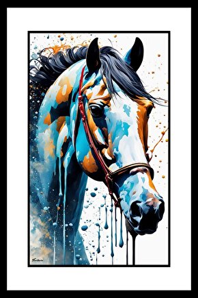 Yarış Atı Digital Art ( ÇERÇEVESİZ - ÇERÇEVE YOKTUR ) ( ULTRA HD ) FOLYO AFİŞ - POSTER
