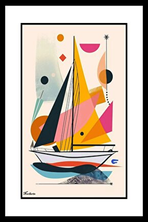 Beyaz Yelkenli Digital Art ( ÇERÇEVESİZ - ÇERÇEVE YOKTUR ) ( ULTRA HD ) FOLYO AFİŞ - POSTER