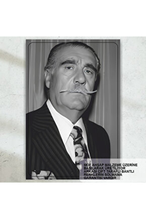 hulusi kentmen yeşilçam türk sineması siyah beyaz tablo retro ahşap poster