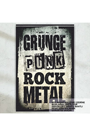 grunge punk rock metal müzik ev dekroasyon tablo retro ahşap poster
