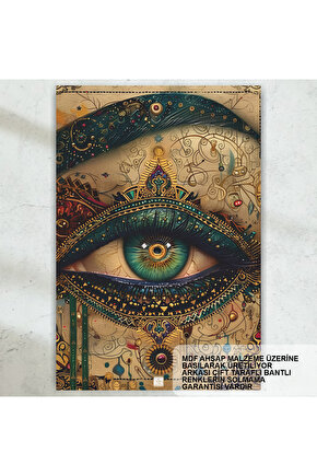 mitolojik antik mısır ikonlar göz nazar ev dekorasyon tablo retro ahşap poster