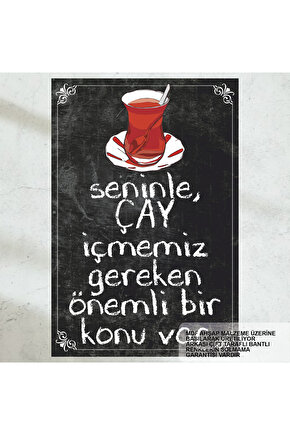 türk çayı çay bardağı çay sözleri ev mutfak kafe dekorasyon tablo retro ahşap poster