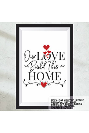 evimi seviyorum ev dekorasyon tablo aile mutluluk sözleri çerçeve görünümlü ahşap tablo poster