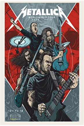 Metallica Dünya Turu 2018 Retro Ahşap Poster