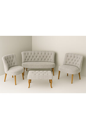 Kutay Çay Seti Koltuk Takımı - Keten Kumaş