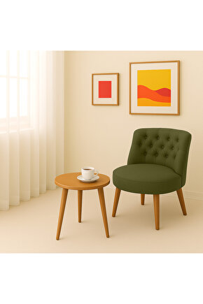 Tekli Berjer Koltuk Haki Yeşil - Çay Seti Koltuk Takımı