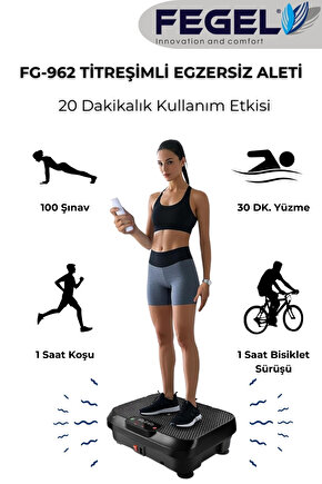 FG-962 Titreşimli Spor ve Egzersiz Aleti – 99 Kademe, Uzaktan Kumandalı, Direnç Bantlı,120 KG