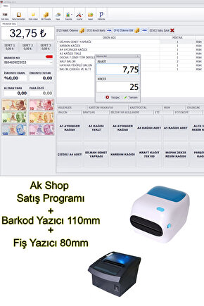 Barkod Satış Sistemi & Market Programı & Barkod Yazıcı & Fiş Yazıcı 80mm