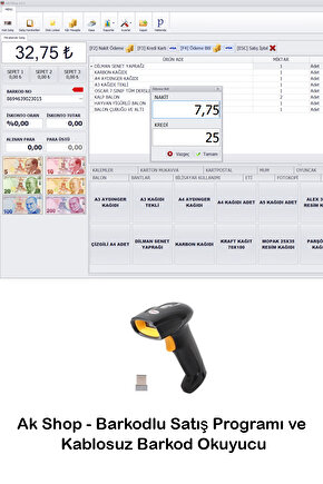 Barkod Satış Sistemi & Market Programı & Kablosuz Barkod Okuyucu