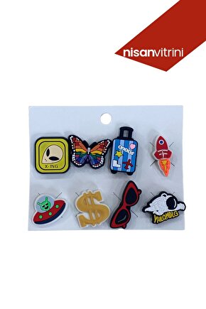 8li Terlik Süsü - Jibbits - Terlik Süsler - Crocks - 8 Adet - Bvl
