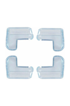 4lü Silikon V Tipi Şeffaf Köşe Koruyucu