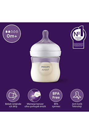 Philips SCY67001 Doğal Tepkili Anti-Kolik PP Biberon 125 ml 0-3 ay