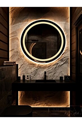 70 cm Kumlamalı Gün Işığı Ledli Yuvarlak Banyo Aynası Makyaj Aynası Trafolu