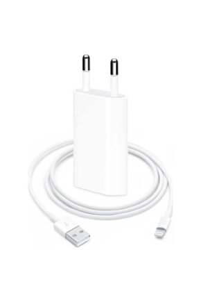 Iphone Şarj Kablo ve Adaptör Başlık Takım-Beyaz
