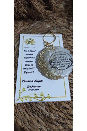 Nazar Ayetiayet-el Kürsi Baskılı Epoksi Anahtarlık Özel Tasarım Kartlı 8li-söz-nişan-nikah-kına