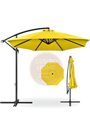 3 Mt 8 Kaburga Full Demir 21 Kg SARI RENK Bahçe Şemsiyesi