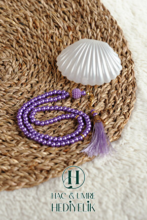 Tesbih Hediyelik | Özel Gün Davet Hediyesi | Deniz Kabuğu Kutulu 99lu İnci Tesbih Vav Süslü Püsküllü