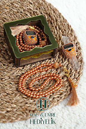 Hediyelik Tesbih Seti | Ahşap Kutulu Elektronik Tesbih ve 99lu İnci Tespih | Özel Gün Hediyesi