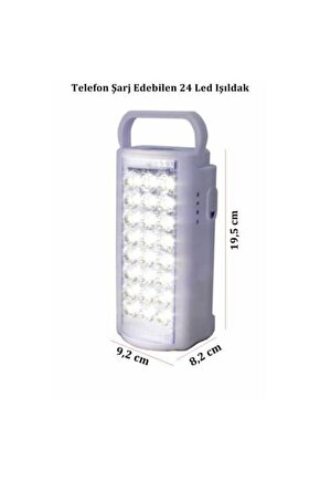 Almina Usb Şarj Çıkışlı 24 Ledli 80 Saat Yanan Led Işıldak Telefon Şarj Eden Işıldak
