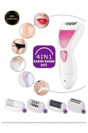 Dx-3006 Vıp 4 In 1 Su Geçirmez Şarjlı Epilasyon Aleti Tüy Alma Epilatör Topuk Makinesi