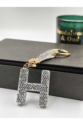 Zirkon Taşlı Charmlı Harf Anahtarlık