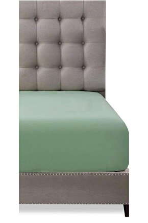 %100 Cotton (PAMUK) Su Yeşili 100x200 30 Cm Fitted (LASTİKLİ) Tek Kişilik Çarşaf Bed Sheett