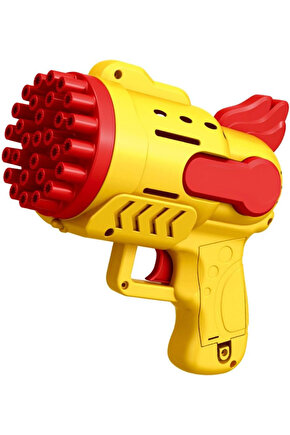 Pilli Sarı Köpük Tabancası Baloncuk Makinesi XL Boy Şık Tasarım 29 Delikli Bol Köpük