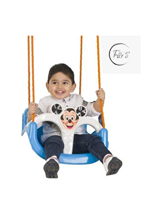 Rüzgar Gülü Çocuk Salıncağı Emniyet Kemerli Korunalıklı İpli Salıncak