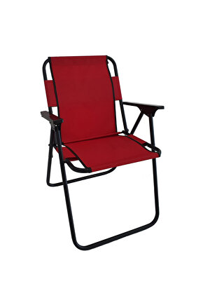 Katlanır Kamp Piknik Plaj Sandalyesi Kırmızı