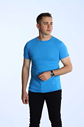 Eko Slimfit Basic Tişört Turkuaz