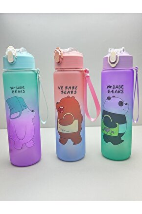 Taros Stickerli Tritan Ayı Figürlü Motivasyon Matarası 800 ml