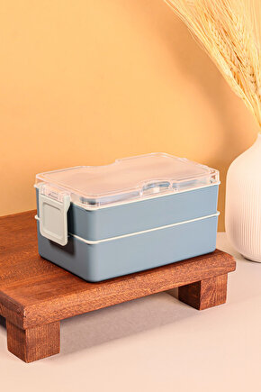 2 Katlı Sızdırmaz Soft Beslenme Saklama Kabı - Mikrodalgaya Uygun Öğle Yemeği Kabı