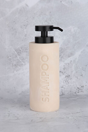 Şampuanlık – Seramik Görünümlü, Modern Tasarım, Pompalı Sıvı Sabun & Şampuan Dispenseri