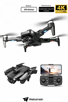 4K HD Kameralı Katlanabilir Drone Engel Tanıma Canlı Görüntü Aktarımı Uzaktan Kumandalı Uzun Menzil