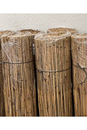 Doğal Kamış Hasır Çit 1m X 5m Doğal Bambu -bahçe Çiti - Gölgelik Hasır -tavan Dekorasyon