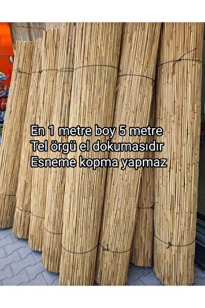 Kamış Çit Kamış Hasır Kamış Bambu 1*5 Metre Gölgelik Doğal Kamış Hasır Çit- Gölgelik- Rüzgar Perdesi