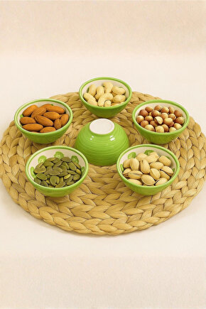 6’lı Seramik Mini Kase Seti – Çerezlik, Sosluk ve Sunumluk Kase Takımı