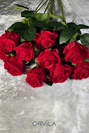 Yapay Kırmızı Gül Demeti - 10 Adet