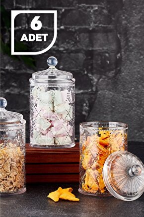 Barocco Akrilik Baharatlık Ve Saklama Seti Şeffaf 6 Adet
