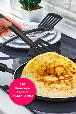 Yanmaz Yapışmaz Yüksek Isıya Dayanıklı Teflon Spatula - Servis Spatulası