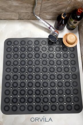 Silikon Kaydırmaz Taban Masajlı Duşakabin ve Banyo Paspası - Kare Banyo ve Küvet İçi Masajlı Paspas