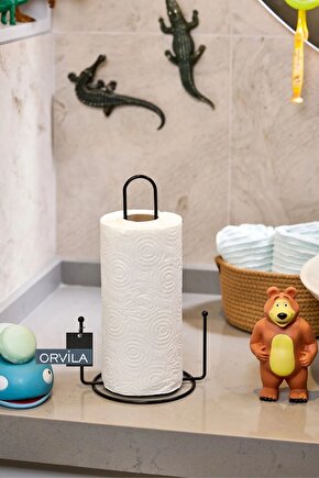 Rulo Kağıt Havluluk - Paslanmaz Metal Siyah Peçetelik