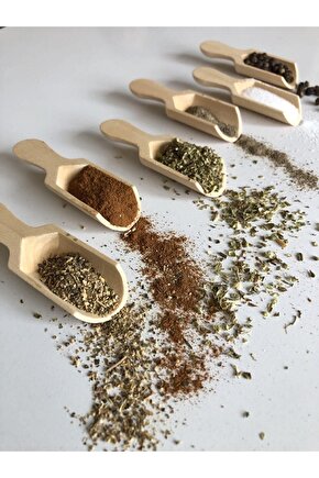6lı Ahşap Baharat Küreği | Baharat Kaşığı