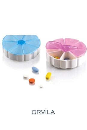 2 Adet Haftalık İlaç Saklama Kutusu Yuvarlak Model