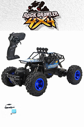 Oyuncak 4x4 Uzaktan Kumandalı Şarjlı Rock Crawler Büyük Teker Gerçekçi Araba 1:16 Ölçek