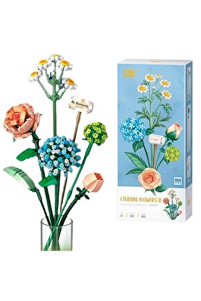 Mini 680 Parça Çiçek Buketi Blok Seti – Eternal Flowers II 1671