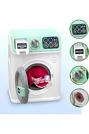 ve Sesli Oyuncak Çamaşır Makinesi Dokunmatik Ekran Çamaşır Makinası Evcilik ve Mutfak Oyuncak