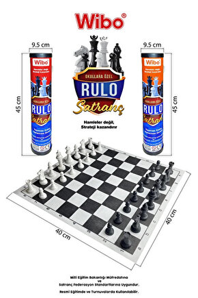 Okullara Özel Rulo Satranç Takımı Çantalı Satranç (Taşıma İpli) Mentosori