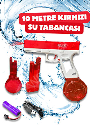 8-10 Metre Su Atan Işıklı 550ml Ve 150ml Kapasiteli Su Silahı Otomatik Şarjlı Güçlü Su Tabancası
